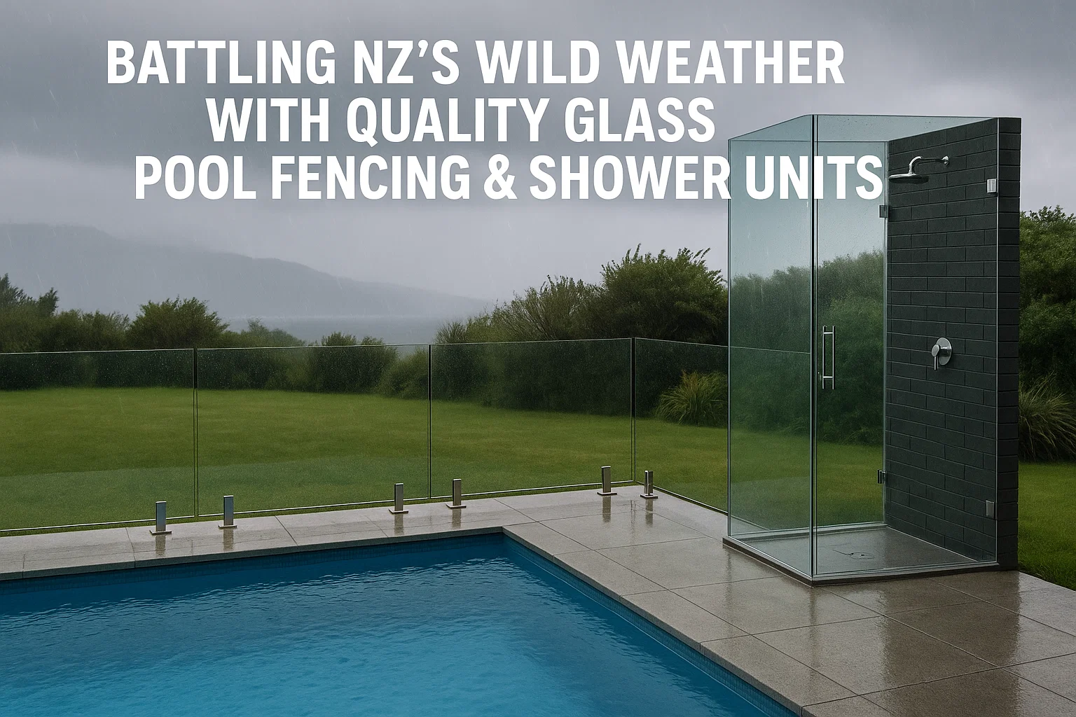 Battling NZ’s Wild Weather with Quality Glass Pool Fencing & Shower Units