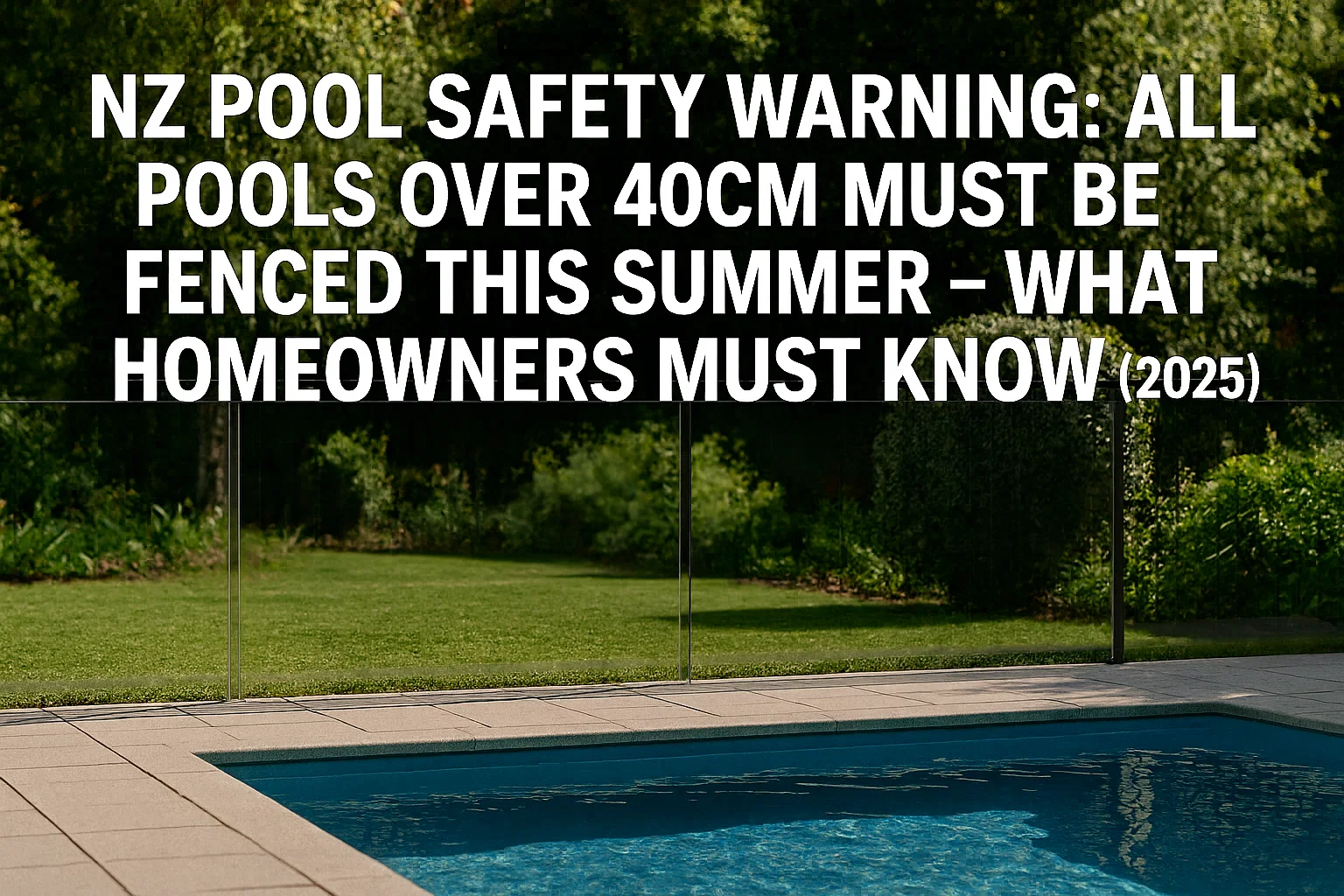 NZ pool safety warning: All pools over 40cm must be fenced this summer – what homeowners must know (2025)