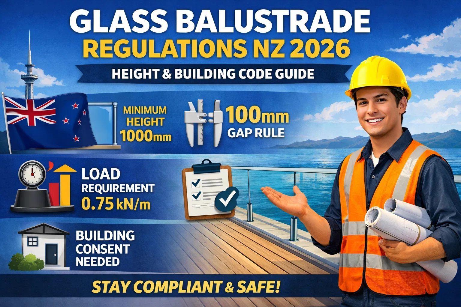 Glass Balustrade Regulations NZ (2026 Height & Building Code Guide)